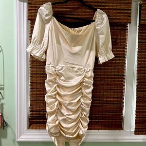 Cloud Ten size L silk mini dress poof sleeve